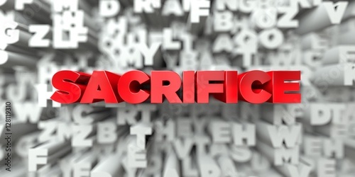 Foto SACRIFICE -  Red text on typography background - 3D rendered royalty free stock image