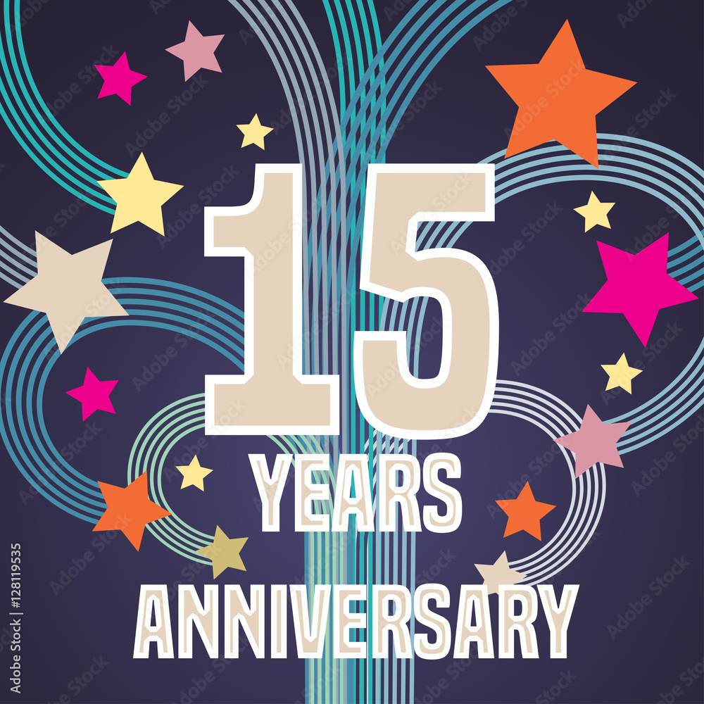 15 years anniversary vector illustration, banner, flyer, icon 15 years anniversary vector illustration, banner, flyer, icon