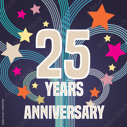 25 years anniversary vector illustration  banner  flyer
