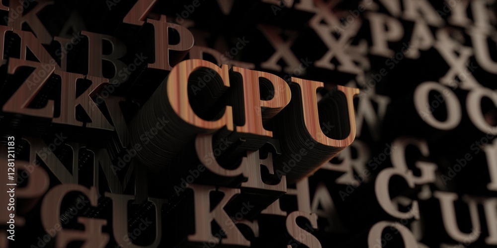 Cpu - Wooden 3D rendered letters/message.  Can be used for an online banner ad or a print postcard.