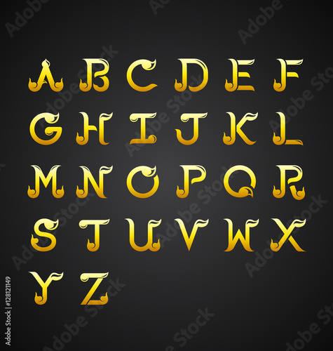 Thai Calligraphic Alphabet design-Vector Illustration