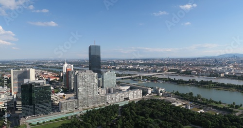 Aerial View of Donaucity in Vienna Austria