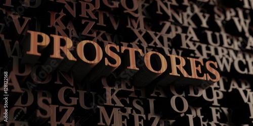Prostores - Wooden 3D rendered letters/message. Can be used for an online banner ad or a print postcard.