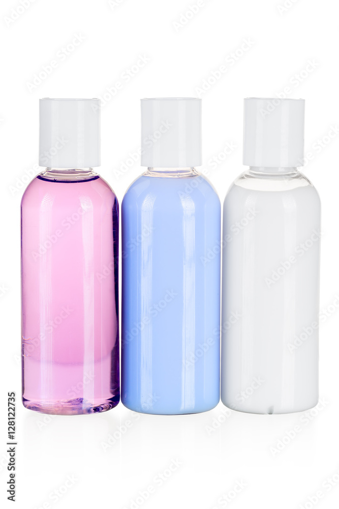 set of cosmetic bottles isolated on a white background isolated set of cosmetic bottles isolated on a white background isolated
