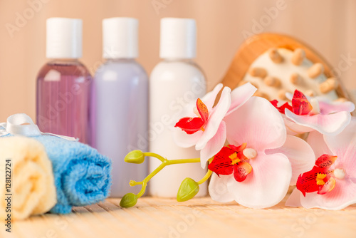 orchid and cosmetics for spa relaxation