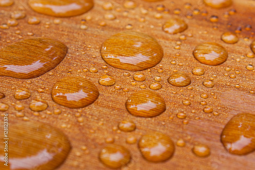 water beads on treated cedar deck