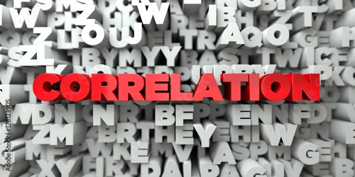 Φωτογραφία CORRELATION -  Red text on typography background - 3D rendered royalty free stock image