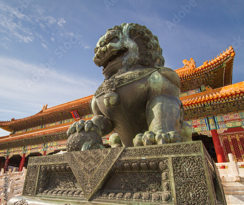 Chinese guardian lion, Forbidden City, Beijing, China