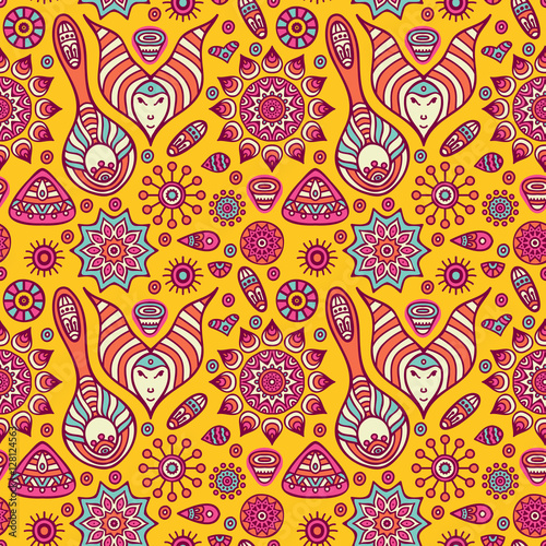 Wallpaper Mural Ethnic floral seamless pattern Torontodigital.ca