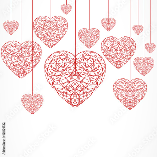 carte coeur suspendu
