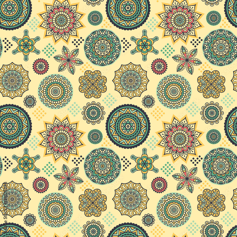 Ethnic floral seamless pattern Ethnic floral seamless pattern