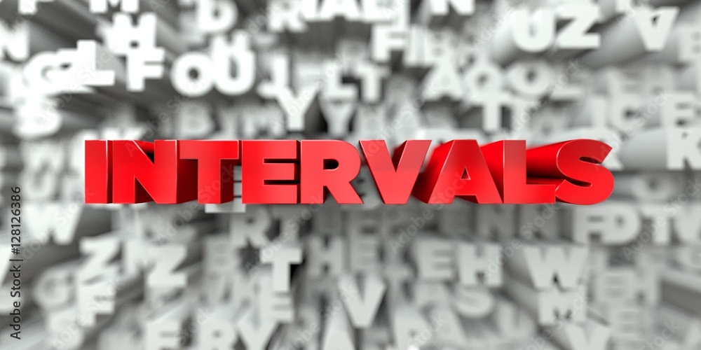 INTERVALS - Red text on typography background - 3D rendered royalty free stock image. This image can be used for an online website banner ad or a print postcard. INTERVALS - Red text on typography background - 3D rendered royalty free stock image. This image can be used for an online website banner ad or a print postcard.