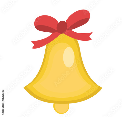 Christmas bell vector icon. Isolated on white background