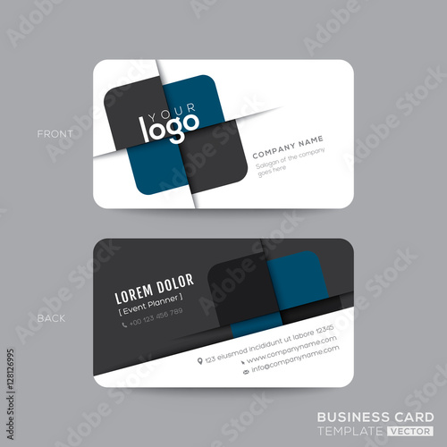 Dark Blue Triangle modern business card design