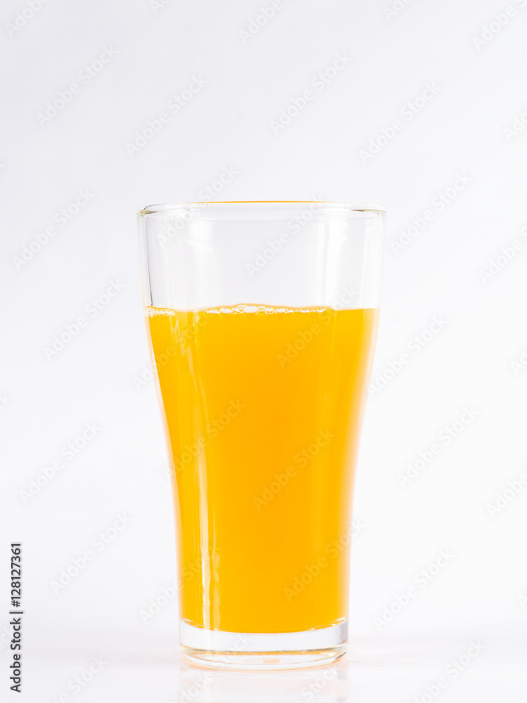 Orange juice in the glasses white background Orange juice in the glasses white background
