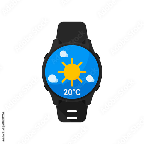 Smart Watch Weather. Vector Icons