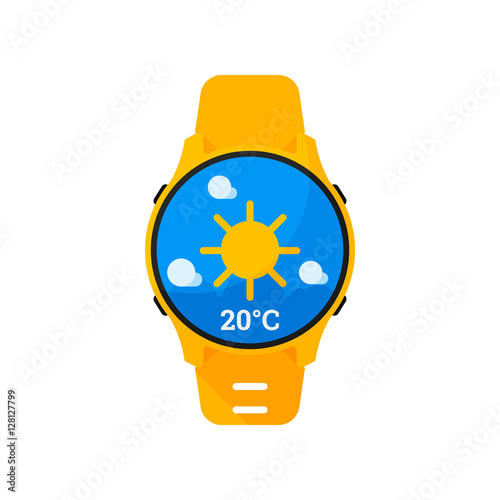 Smart Watch Weather. Vector Icons