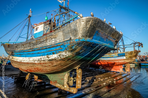 Boats in Essouira harbour