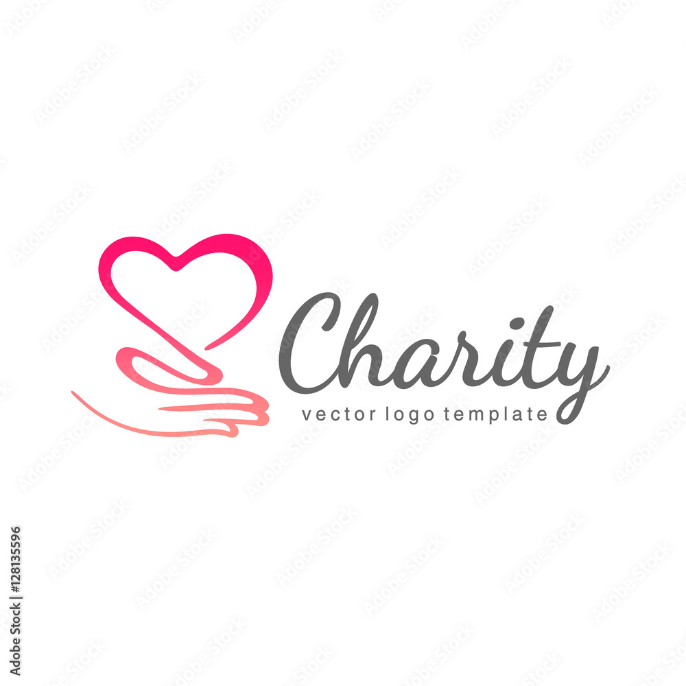 Logo for charity and care. Logo for the orphanage, elderly care. 