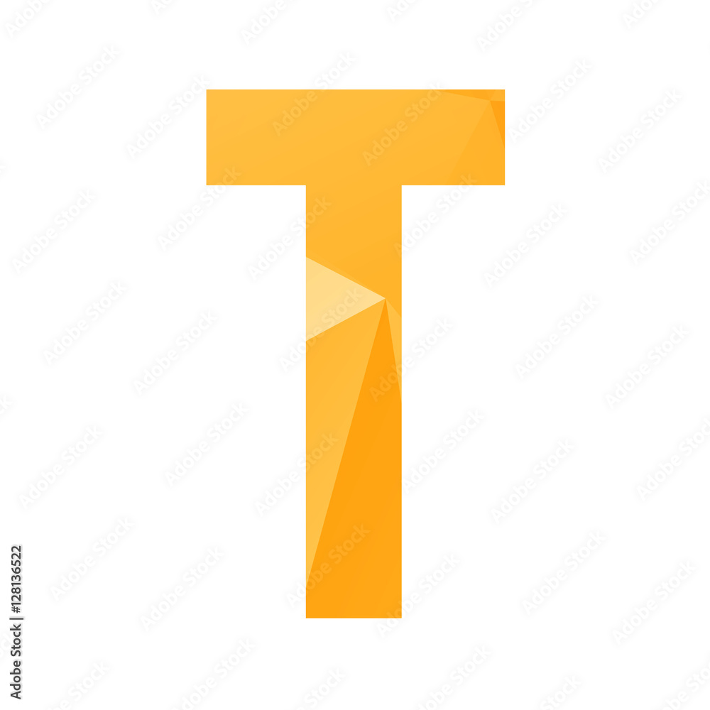 Letter alphabet on the orange triangle background Letter alphabet on the orange triangle background