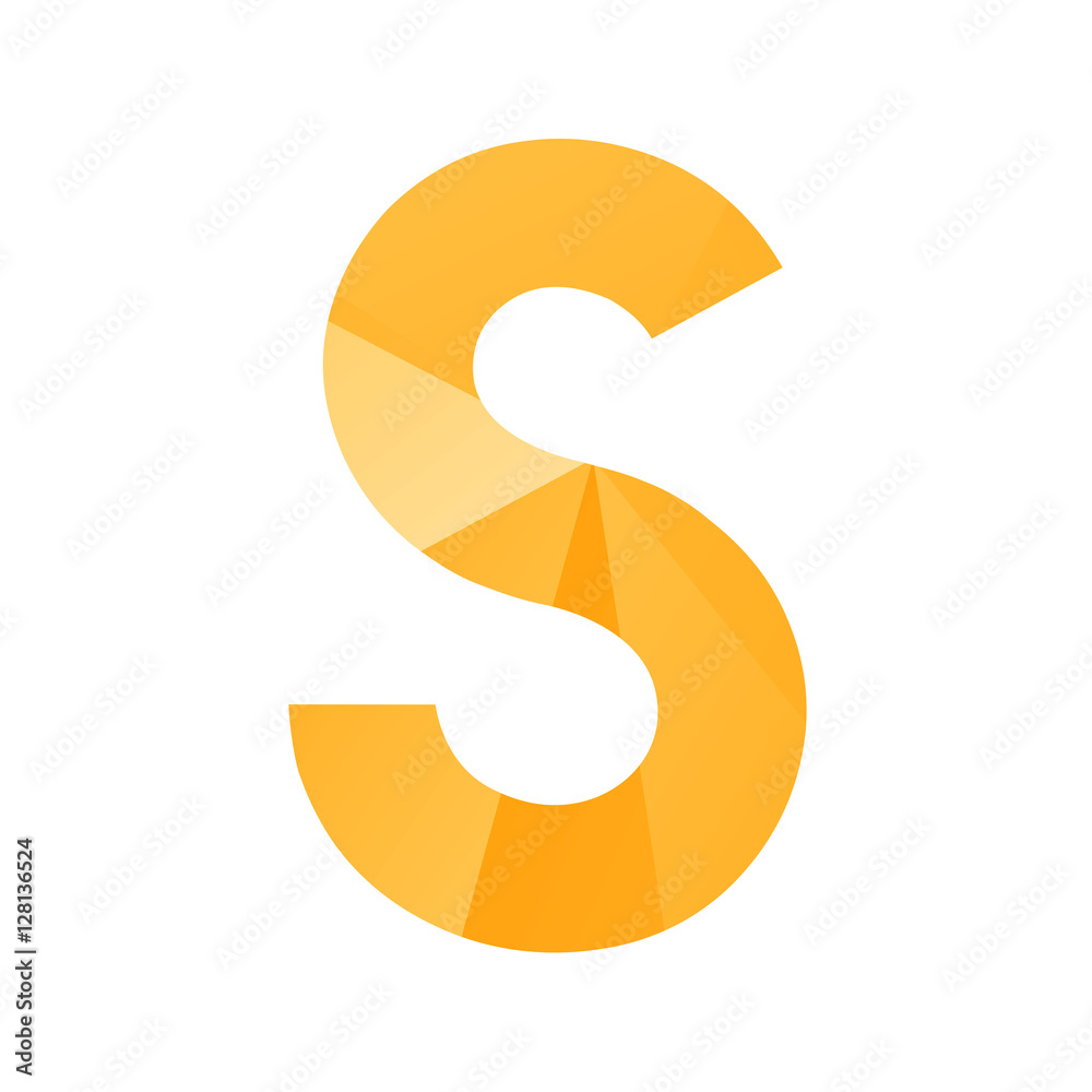 Letter alphabet on the orange triangle background Letter alphabet on the orange triangle background