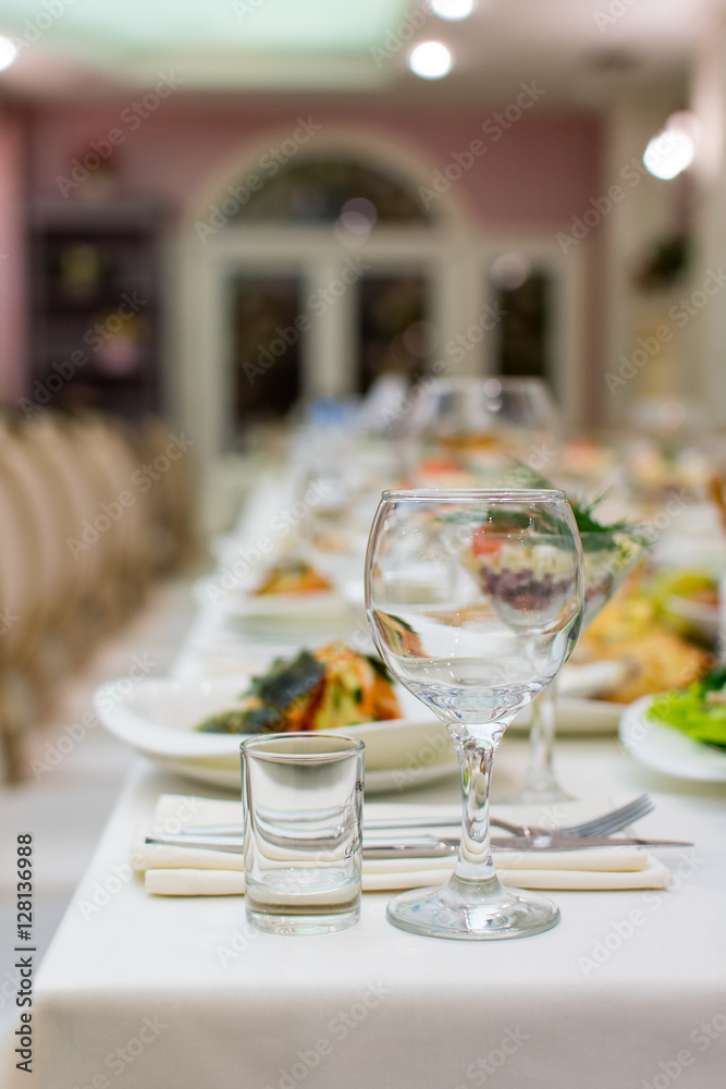 Different snacks for wine on banquet table Different snacks for wine on banquet table
