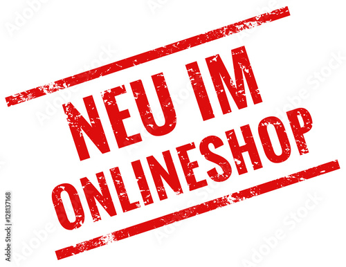 Neu im Onlineshop rot Stempel 