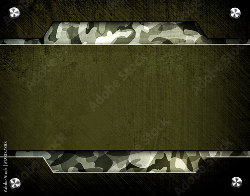 metal template with army pattern background