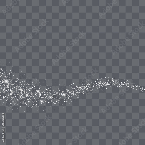 Vector white glitter particles background effect