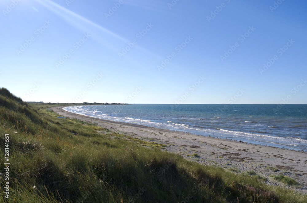 Læsø / Dänemark: Blick von der großen Düne über den Danzigmann-Strand nach Westen Læsø / Dänemark: Blick von der großen Düne über den Danzigmann-Strand nach Westen