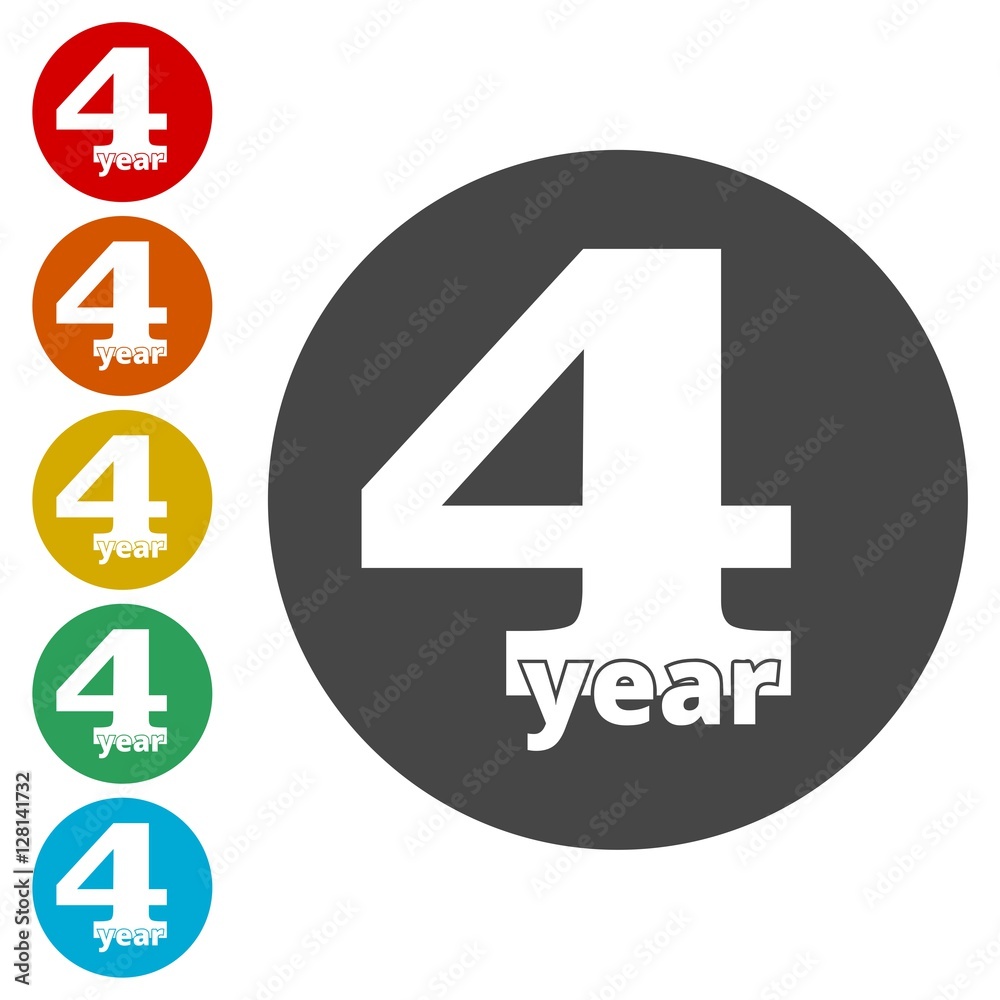 Four years sign, Four years icon Four years sign, Four years icon