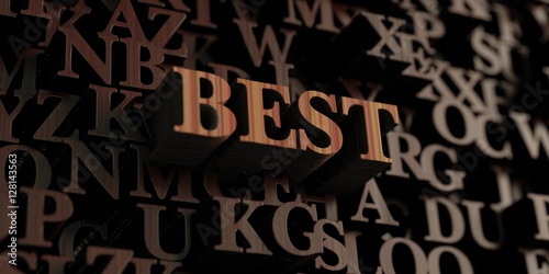 Best - Wooden 3D rendered letters/message. Can be used for an online banner ad or a print postcard.