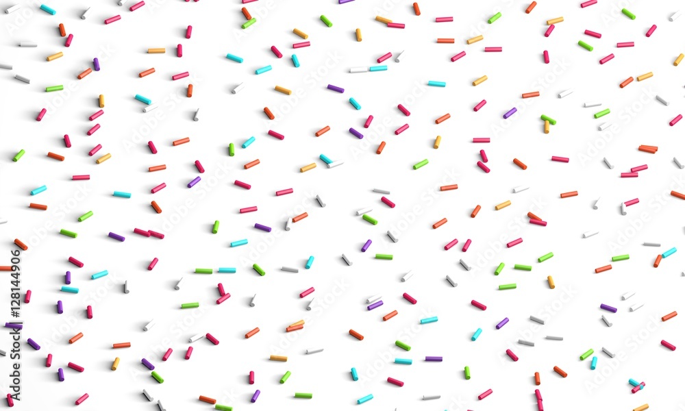 3d rendering sprinkles white background