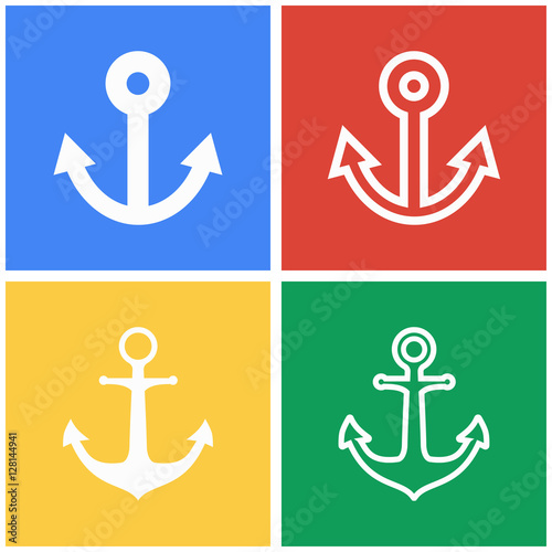 Anchor icon set.