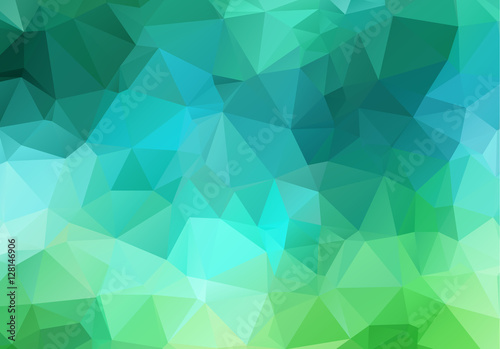 Green color. triangle mosaic polygon abstract background Light c