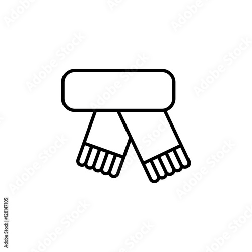 scarf accessory knit winter line icon