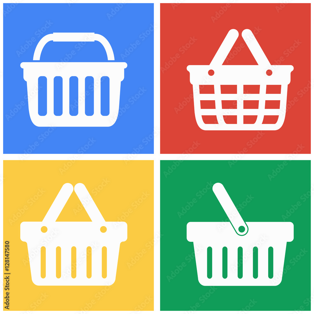 Shopping basket icon set. Shopping basket icon set.
