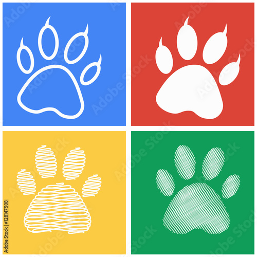 Paw icon set.