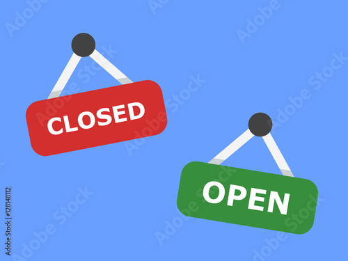 Closed open hanging sign