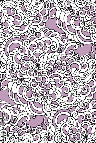 Swirls seamless background pattern. Colorful vector illustration hand drawn. Wrapping paper, fabric swatch.