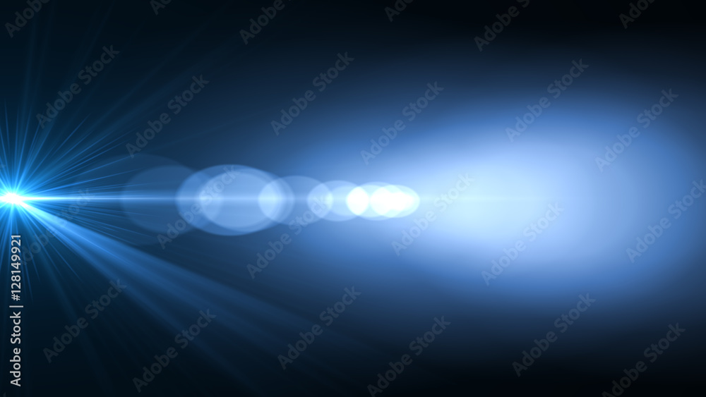 abstract lens flare yellow light over black background