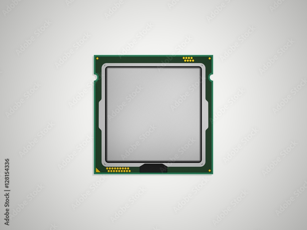 Сentral processing unit (CPU). 3d render. Digital illustration