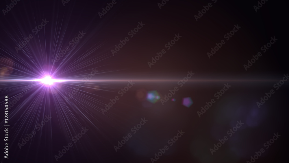Abstract of lighting for background. digital lens flare in dark background