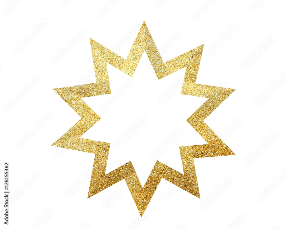Golden Christmas star isolated on white background Golden Christmas star isolated on white background