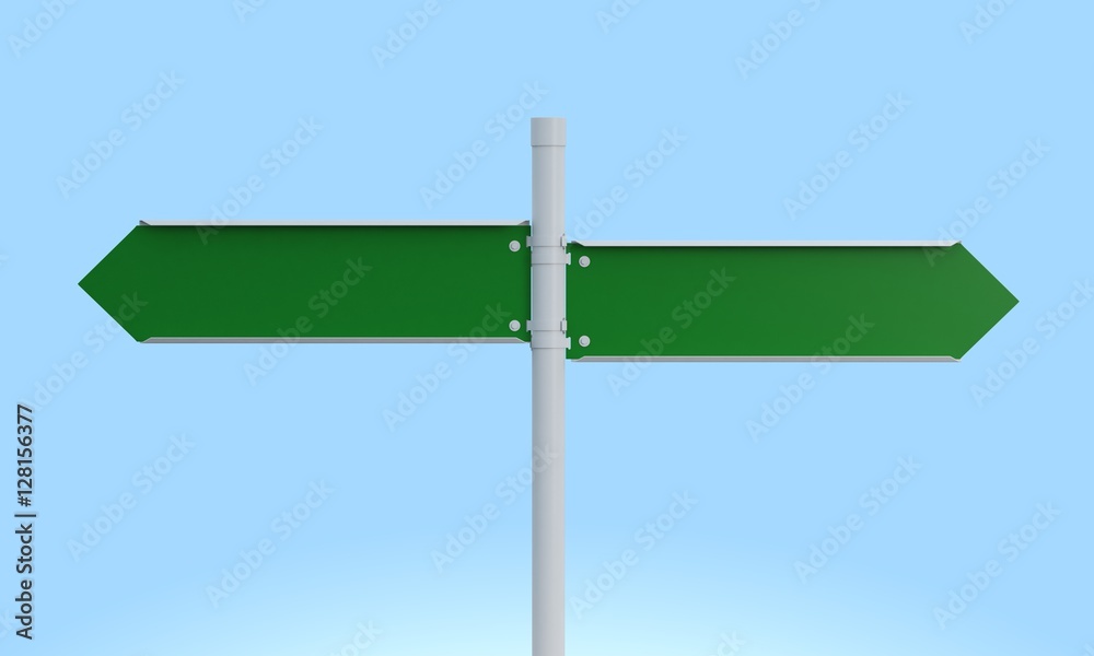 3d rendering green road signs illustration blank mock-up 3d rendering green road signs illustration blank mock-up