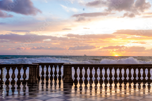 Mascagni Terrace in Leghorn, Italy