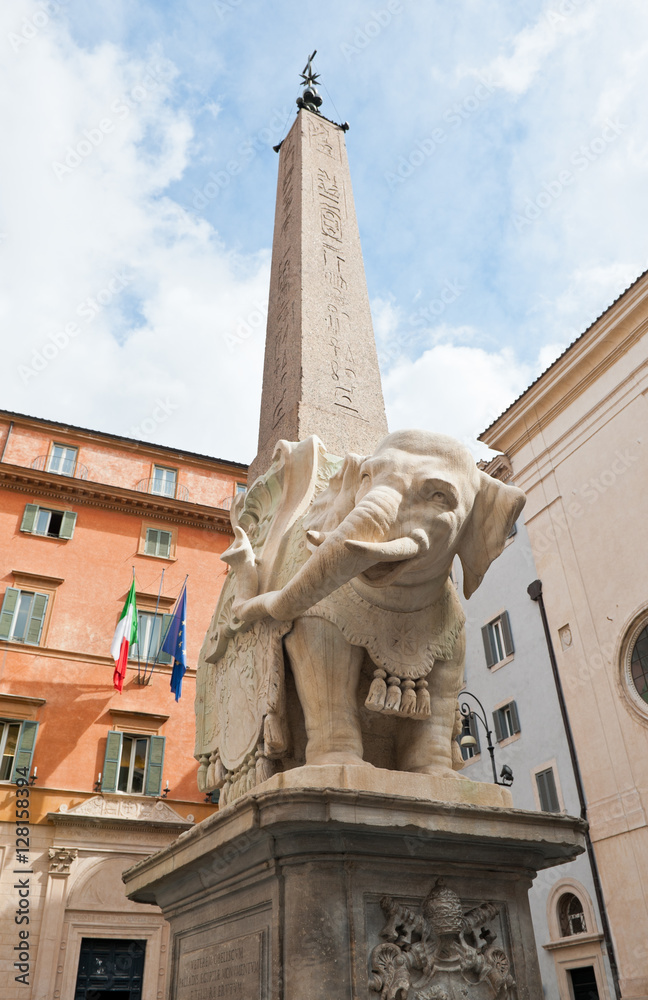 Elephant and Obelisk in Rome, Italy