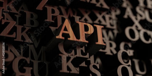 Api - Wooden 3D rendered letters/message. Can be used for an online banner ad or a print postcard.