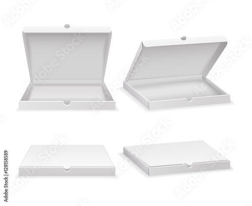Empty pizza box isolated on white vector