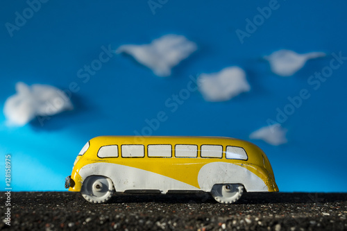 Toy car, yellow bus